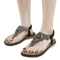 thumbnail image 4 of IUJSOY Sandales de Plage Bohèmes pour Femmes Tendance à Perles à Enfiler Sandales Orthopédiques Décontractées Robe Plage Chaussures, 4 of 9