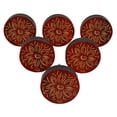 thumbnail image 1 of IBA Indianbeautifulart Poignées Gravées Rouges pour Porte de Placard en Bois Lot de 10, 1 of 3