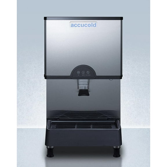 Accucold AIWD282FLTR 17" Adjustable Countertop Nugget Ice Water Dispenser w/ Filter Kit, 282 lb/day, UV