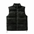 thumbnail image 2 of Charella Womens Cropped Sleeveless Puffer Vest Zip Up Stand Collar Padded Gilet Soft Warm Coat with Pockets Black,XL, 2 of 9
