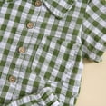 thumbnail image 5 of Esaierr Baby Toddler Boys Summer Clothes Set 6M-4Y Baby Kids Short Sleeve Plaid Shirt Tops and Shorts Suit Toddler 2Pcs Casual Outfits, 5 of 7