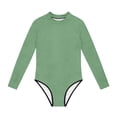 thumbnail image 6 of Cethrio Girls' One Piece Swimsuits, Surfing Vacation Long Sleeve Beach Kids Bathing Suit Green Size 10-12, 6 of 6