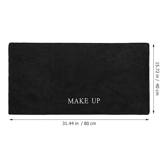UPOUART Black Multi-Functional Makeup Mat for Vanity Table with Soft Cloth Fabric and Non-