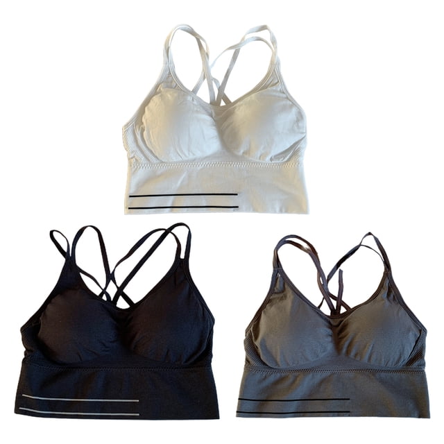 Las mujeres atan para arriba el sujetador deportivo Sexy Crossover Yoga Running Ejercicio Gym Workout Fitness Tank Top Adepaton BST2000973-1