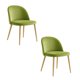 thumbnail image 1 of Sillas de Comedor de Terciopelo con Patas de Acero Acabado Tipo Madera Estilo Moderno - Sillas de Comedor Tapizadas Minimalista con Relleno Suave Set 2 Piezas Verde Olivo, 1 of 5