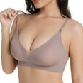 thumbnail image 4 of Jelly Seamless Bras for Women, Deep V Wireless Bralette with Lace, Support Push up Supportive Brassieres, 4 of 7