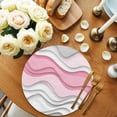 thumbnail image 2 of Round Placemats Pink White Gray 15 inch Set of 4 Table Mats for Dining Table Water Ripple Heat Resistant Non-Slip Kitchen & Home Decorative Place Mat Set, 2 of 8