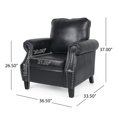 thumbnail image 3 of Christopher Knight Home Dowd  Faux Leather Club Chair with Nailhead Trim by  Midnight Black/ Dark Brown, 3 of 5