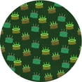 thumbnail image 1 of Ahgly Company Machine Washable Indoor Round Transitional Dark Forest Green Area Rugs, 7' Round, 1 of 7