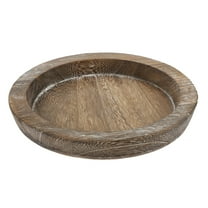 Homoyoyo Round Decorative Tray Solid Wood Rustic Style Serving Tray for Home Kitchen Dining Room 1 Set