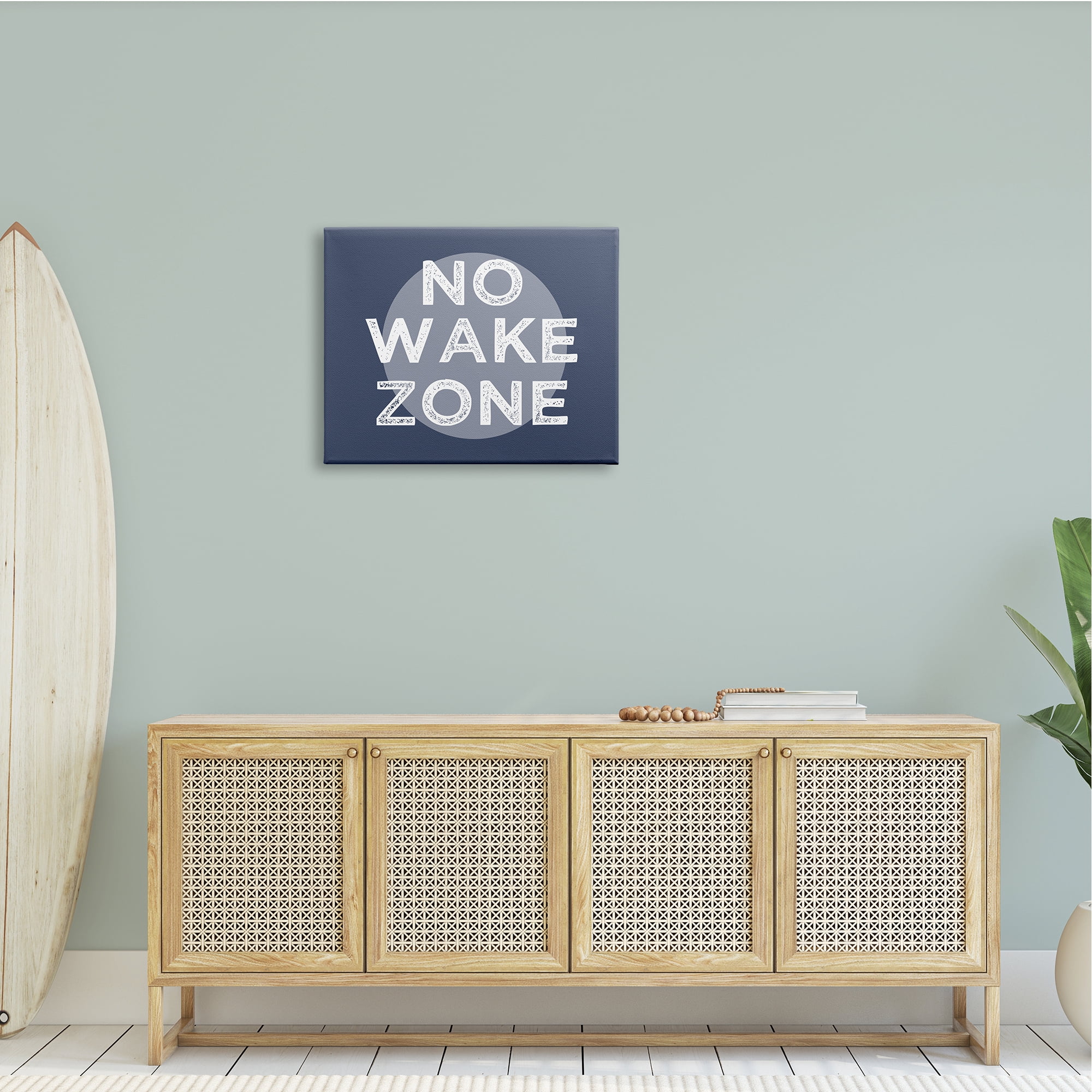 Stupell Industries No Wake Zone Circular Background Grunge Textured Words,30 x 24, Design by Daphne Polselli