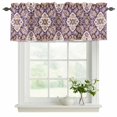 thumbnail image 2 of Purple Boho Valances for Windows, Decorative Rod Pocket Window Valance Curtains, Ethnic Southwest Country Flowers Motifs Short Curtain Drapes for Kitchen/Bathroom/Living Room, 2 Panels, 42" W x 12" L, 2 of 8