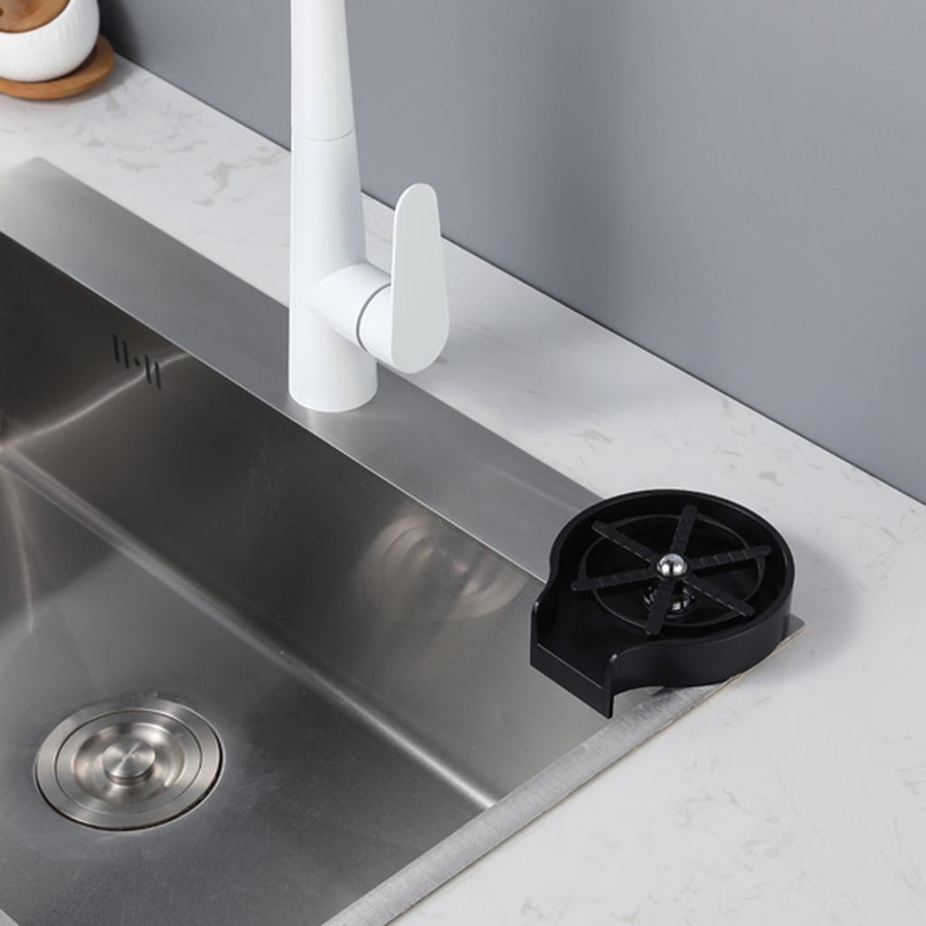 Fiocias Automatic Faucet Milk Bottle Washer for Baby Bottle Bar Glass with Black Sink