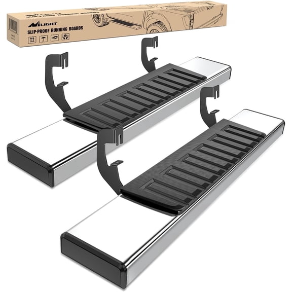 Nilight Running Boards for 2007-2018 Chevrolet Silverado GMC Sierra 1500HD 2007-2019 Chevy Silverado GMC Sierra 2500HD 3500HD Regular Standard Single Cab 6 Inch Side Step Nerf Bars Stainless Steel