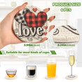 thumbnail image 3 of Haosy Set of 6 Drink Woven Coaster with Holder Heat Resistant Non-Slip Bar Coasters 4 Inches Love Checkered Heart, 3 of 7