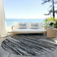 thumbnail image 6 of Addison Rugs Chantille Indoor/Outdoor Transitional Stripes Black Washable Round Rug, 8' x 8', 6 of 6
