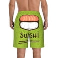 thumbnail image 3 of Kdxio Fresh Sushi Pattern Mens Casual Shorts - Drawstring Summer Beach Sports Shorts for Men, 3 of 9