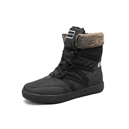 

Fangasis Womens Casual Snow Boots Plush Lining Comfort Winter Warm Shoes Work Breathable Mid Calf Boot Black 5