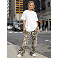 thumbnail image 2 of Women's Camo Cargo Pants High Waisted Straight Leg Trousers Trendy Workout Sweatpants Casual Loose Jeans for Women, 2 of 6
