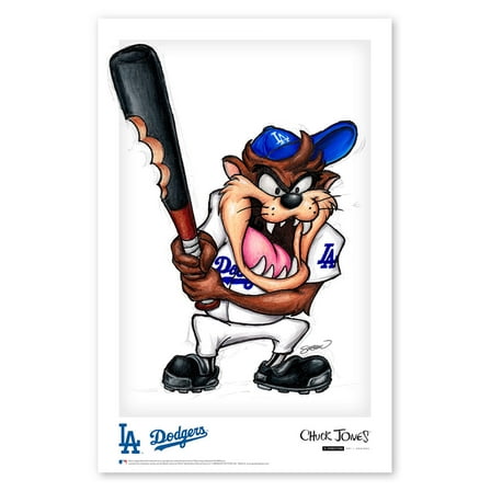Tasmanian Devil Los Angeles Dodgers 11'' x 17'' Looney Tunes Fine Art Print