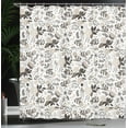 thumbnail image 3 of Ambesonne Floral Shower Curtain, Shabby Blooms Nature Print, 69"Wx70"L, Dark Tan, 3 of 4