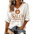 thumbnail image 4 of Women's Salem Broom Company Printed T-Shirt Salem Halloween Witch Tshirt, Vintage Salem Broom Company Shirt Funny Halloween Witch Tshirt White 4XL, 4 of 5