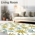 thumbnail image 2 of ODIKA 4'x6' Machine Washable Non-Slip Area Rug, Jacquard Inspired Starburst Motif with Modern Scrollwork High Traffic Rug with Pad, Gold, 738394, 2 of 8
