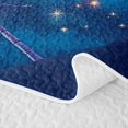 thumbnail image 5 of Manfei Cute Dragonflies Twin Quilt Set,Dreamy Moon Stars Galaxy Twin Coverlet Set,Deep Blue,Black Reversible,2-Piece,1 Bedspread and 1 Pillowcase, 5 of 7