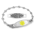 thumbnail image 1 of MedicEngraved Stainless Steel Custom Medical Alert Bracelet - 5mm Heart Link, 1 of 7