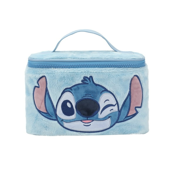Disney Stitch Embroidered Face Blue 6" Beauty Case