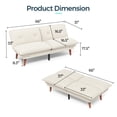 thumbnail image 3 of Linsy Home 70" W Chenille Convertible Futon Sofa Bed with Adjustable Armrests, Beige, 3 of 12