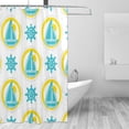 thumbnail image 3 of Polyester Fiber Shower Curtain, Nautical Themed Doodles Shower Curtain, Metal Buckled Eye Waterproof Shower Curtain, Can Be Washed-72x72in, 3 of 8