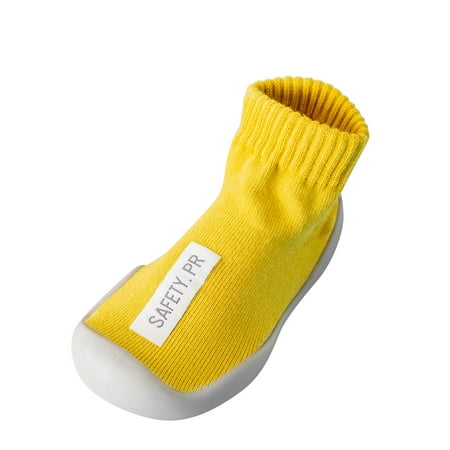 

JDEFEG Glitter Shoes for Little Girls Girl Shoes Boy Rubber Socks -Slip First Baby Warm Sole Cartoon Floor Baby Shoes 3 Month Old Baby Shoes Cotton Blend Yellow 25
