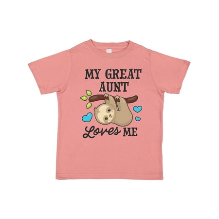 

Inktastic My Great Aunt Loves Me with Sloth and Hearts Gift Toddler Boy or Toddler Girl T-Shirt