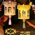 thumbnail image 7 of comerut Chinese Style Lantern DIY Lantern Kit Handmade Colorful LED Light-Up Palace Lantern Paper Craft for Festival Celebrations, 7 of 7