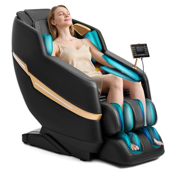 Artist Hand Full Body Zero Gravity Massage Chair Recliner with 10 Fix Rollers, 6 Modes, Bluetooth Speakers, Waist Heating, Foot Roller Massage, Airbags