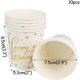 thumbnail image 4 of 112PCS Platos de papel de feliz cumpleaños dorado bronceado Paquete de suministros para fiestas Juego de vajilla desechable para niños Sirve 16 invitados Incluye platos; Tazas; Servilletas;, 4 of 6