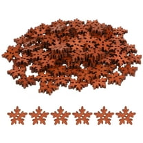 100 Pcs Vintage Decor Christmas Decorations Snowflake Embellishments Wooden Button