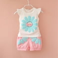 thumbnail image 2 of TOWED22 Infant Toddler Lovely Clothes 2pcs Outfits Sleeveless Tee and Shorts Cute Casual Sets Summer Tank Top Clothing with Pocket(Pink,18-24 M), 2 of 9