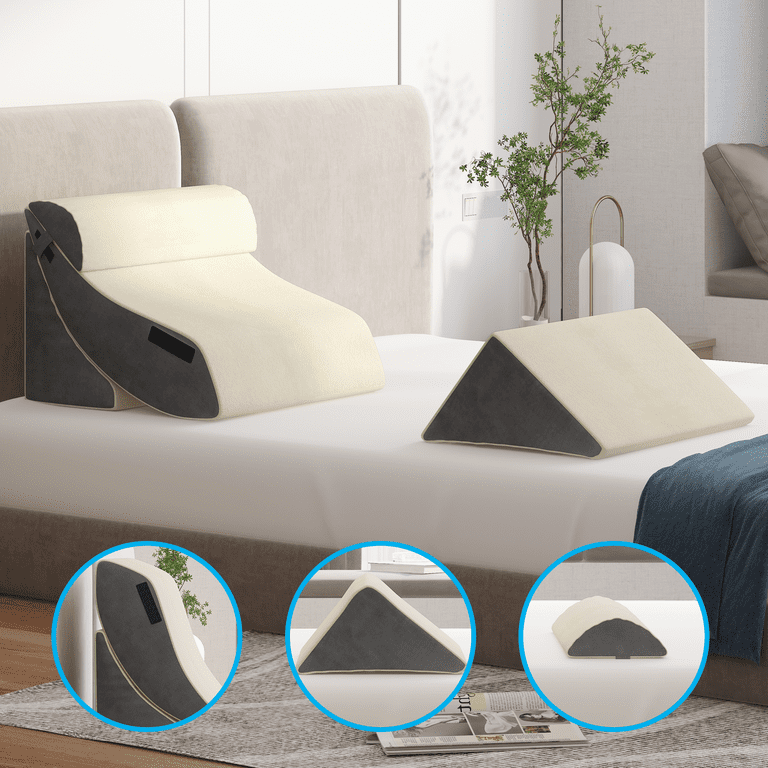 ZOEMO Memory Foam Orthopedic Bed Wedge Pillow for Sleeping, Post