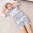 thumbnail image 6 of Silky Satin Kids' Pajama Set Breathable & Smooth Unisex Button-Down Pajamas Cute Cat Pattern, 6 of 8