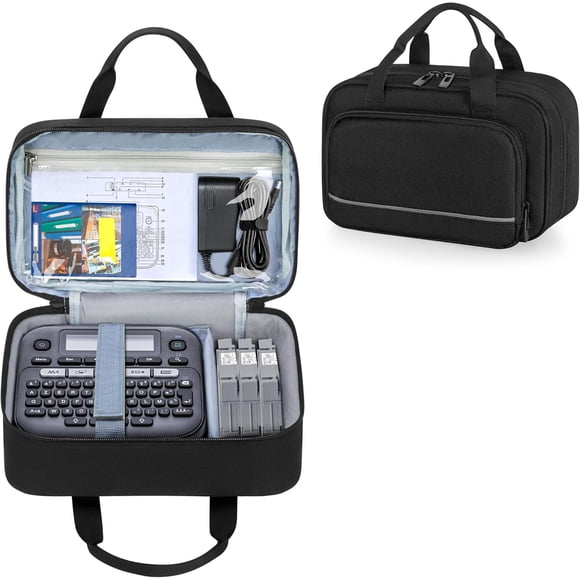 Carrying Bag Compatible with Brother P-Touch PT-D/PT-D Label Maker Portable Storage Holder Organizer Bag for Label Printer Machine Label Tape AC Adapter Battery USB Cable Bag