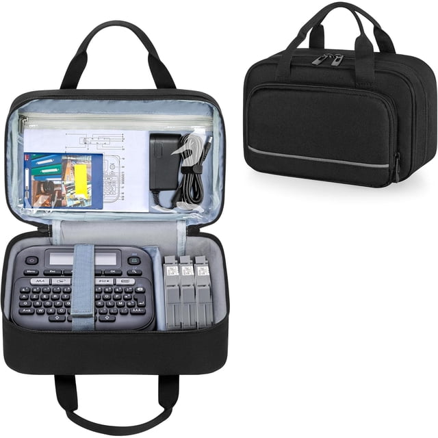 Carrying Bag Compatible with Brother P-Touch PT-D/PT-D Label Maker Portable Storage Holder Organizer Bag for Label Printer Machine Label Tape AC Adapter Battery USB Cable Bag