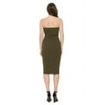 thumbnail image 4 of MOA COLLECTION Women's Comfortable Strapless Midi Dress Solid Tube Casual Style, 4 of 5