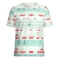 thumbnail image 5 of Nautical Ship Pattern Women's Short Sleeve T-Shirt Crew Neck Casual Summer Trendy Loose Fit Tops, 5 of 7