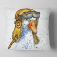 thumbnail image 2 of Designart Funny Goose Aviator Hat - Animal Throw Pillow - 18x18, 2 of 5