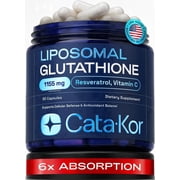 Cata-Kor Liposomal Glutathione – Ultra High Absorption with Resveratrol, Vitamin C, Selenium & Vitamin B2 – Antioxidant Support for Immune Support & Healthy Aging