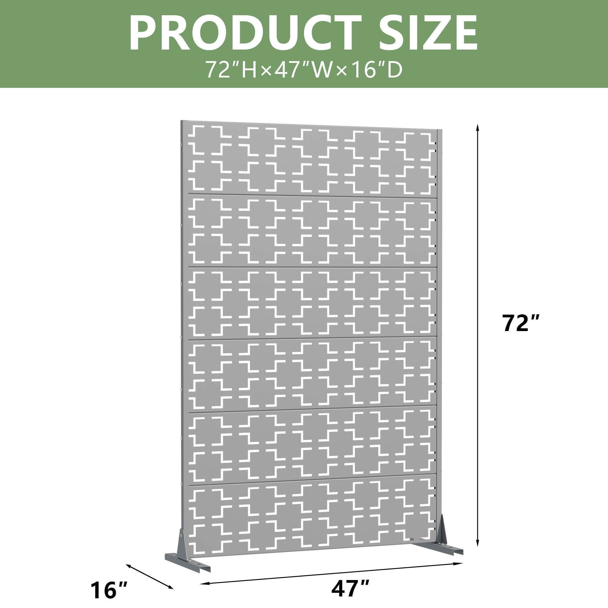 MAYEERTY 72x47 Gray Outdoor Natural Privacy Panel Screen, 6 Piece Set Natural Folding Divider for Backyard and Garden