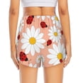thumbnail image 3 of Picia Daisy and Ladybug Pattern Women's 2 in 1 Athletic Running Shorts High Waisted Workout Casual Gym Sweat Shorts with Comfy Liner Zipper Pockets-X-Large, 3 of 9
