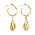 thumbnail image 2 of QIQUWOHUL Summer Bohemia Seashell Earring Pearl Stud Earrings Beach Ocean Earrings Accessories, 2 of 5